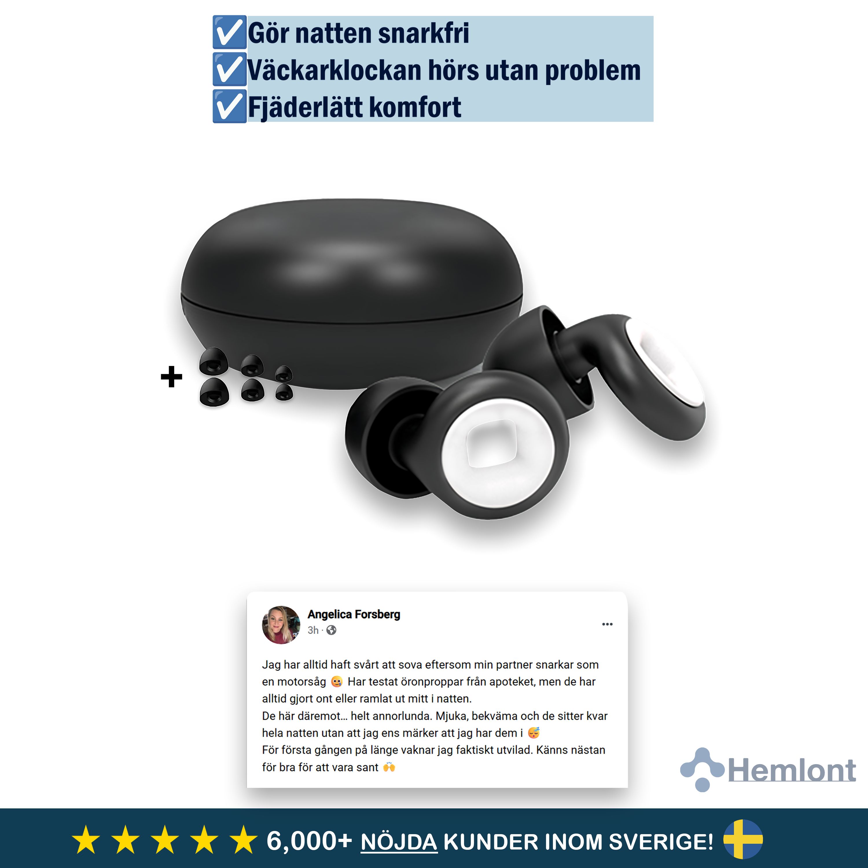 Hemlont™ - Premium Öronproppar mot Snarkning & Störande Ljud
